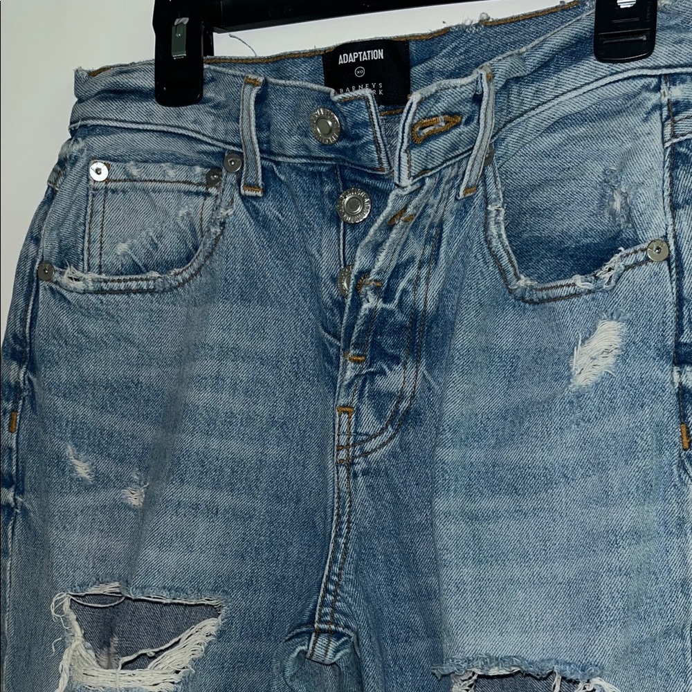 🇺🇸Adaption Distressed Blue Jeans Barney’s of New York 🇺🇸 Size 26X36 - Picture 6 of 10